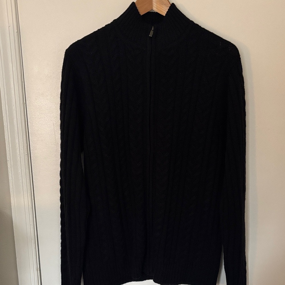Sperry Men's Dark Knit Zip-Up Sweater NWOT